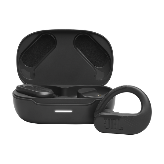 JBL Endurance Peak 3 - Black - Dust and water proof True Wireless active earbuds - Hero